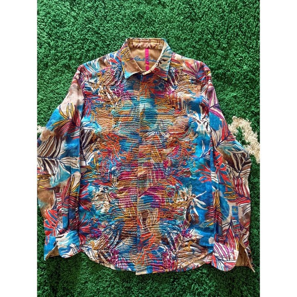 RG By Robert Graham Classic Fit Men's Button Down Shirt Size Large Tropical